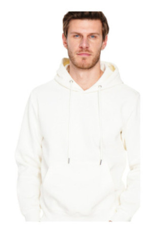 Sweat à capuche blanc cassé