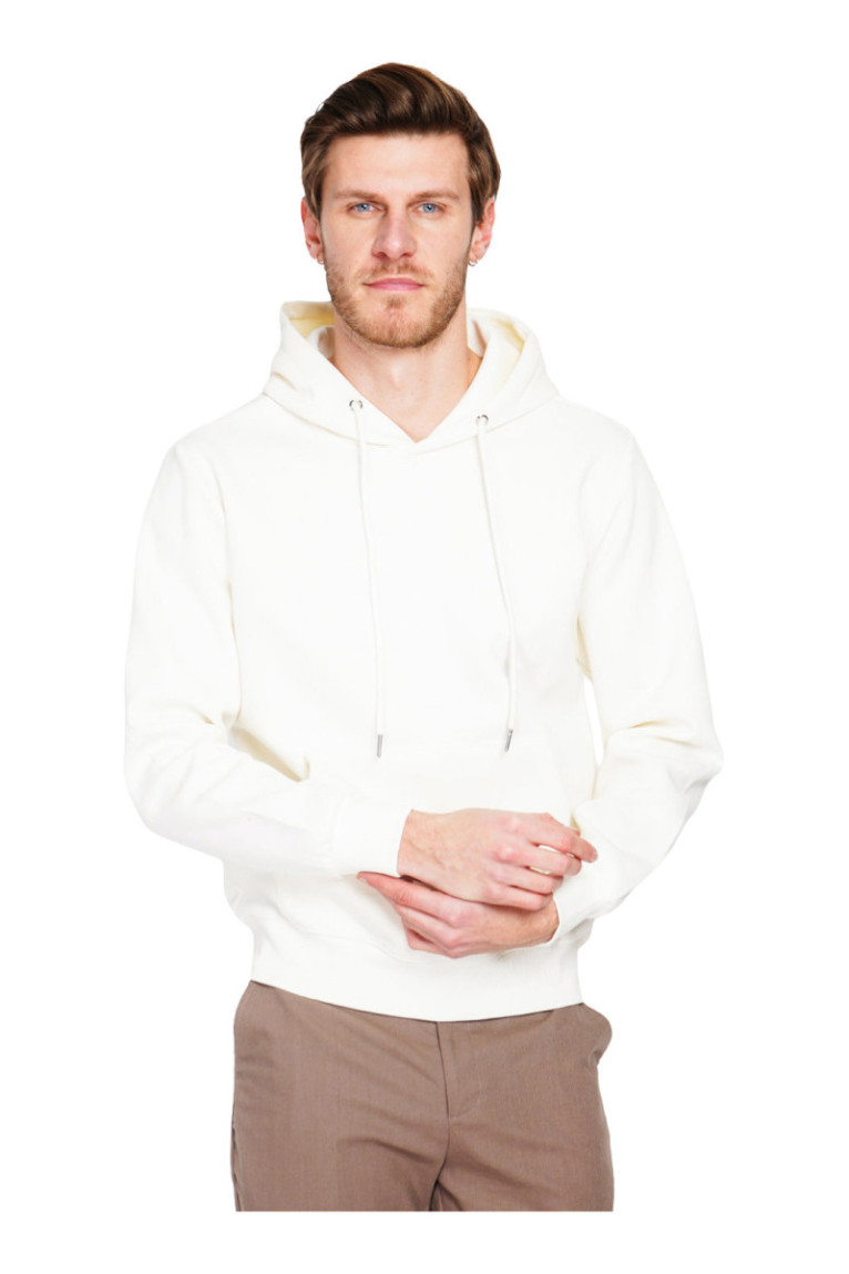 Sweat à capuche blanc cassé