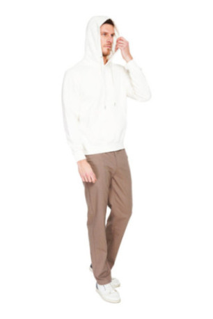 Sweat à capuche blanc cassé