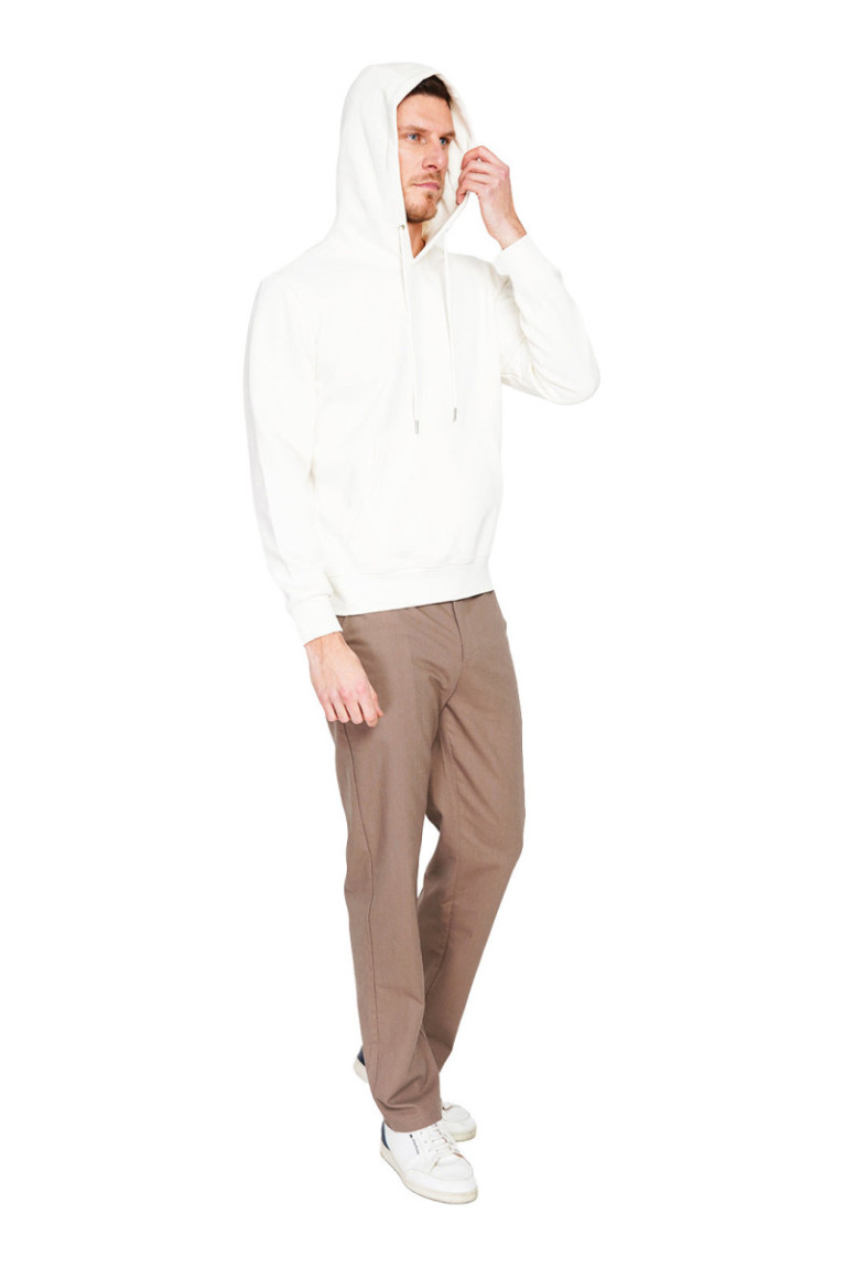 Sweat à capuche blanc cassé