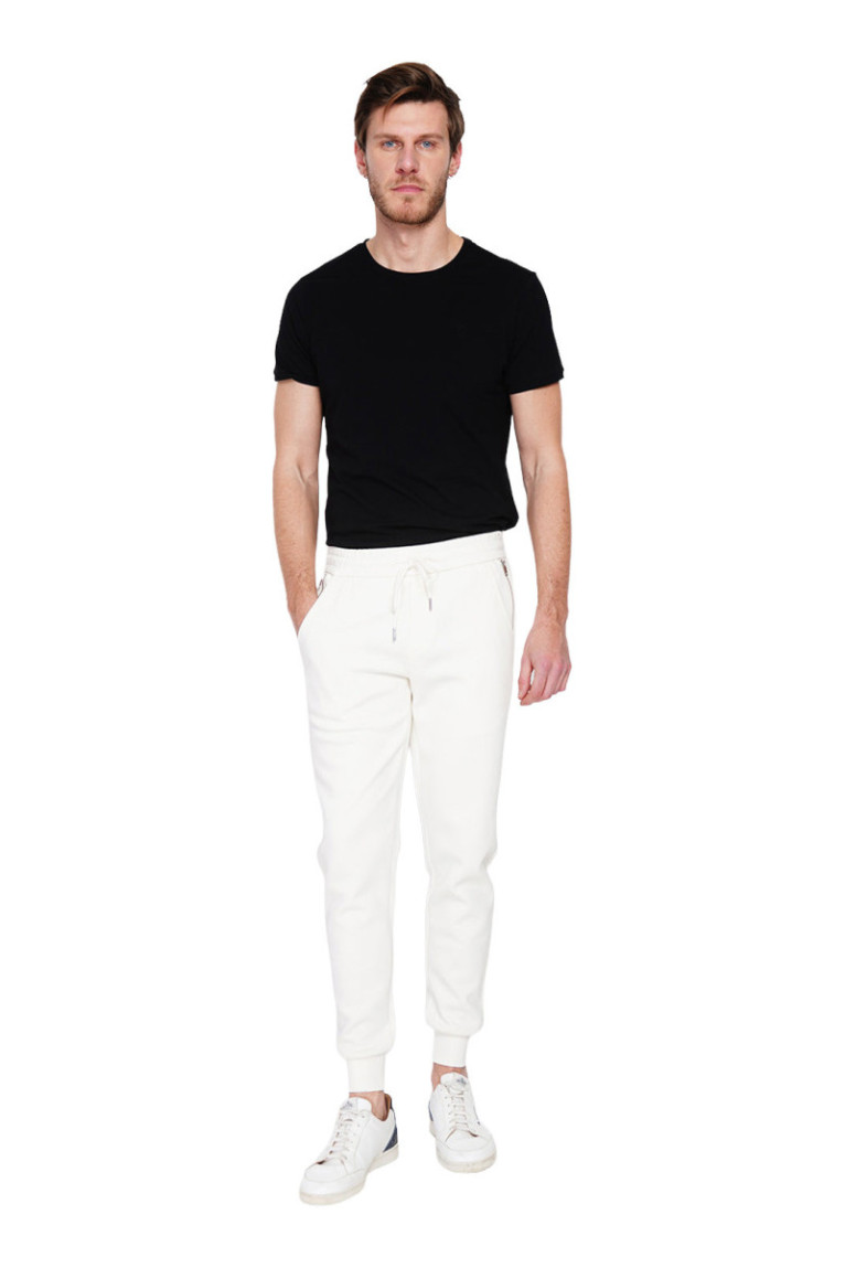 Pantalon jogging blanc cassé