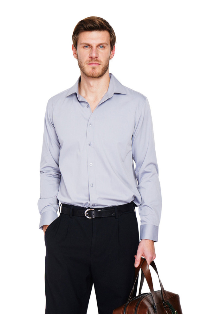 Chemise gris perle