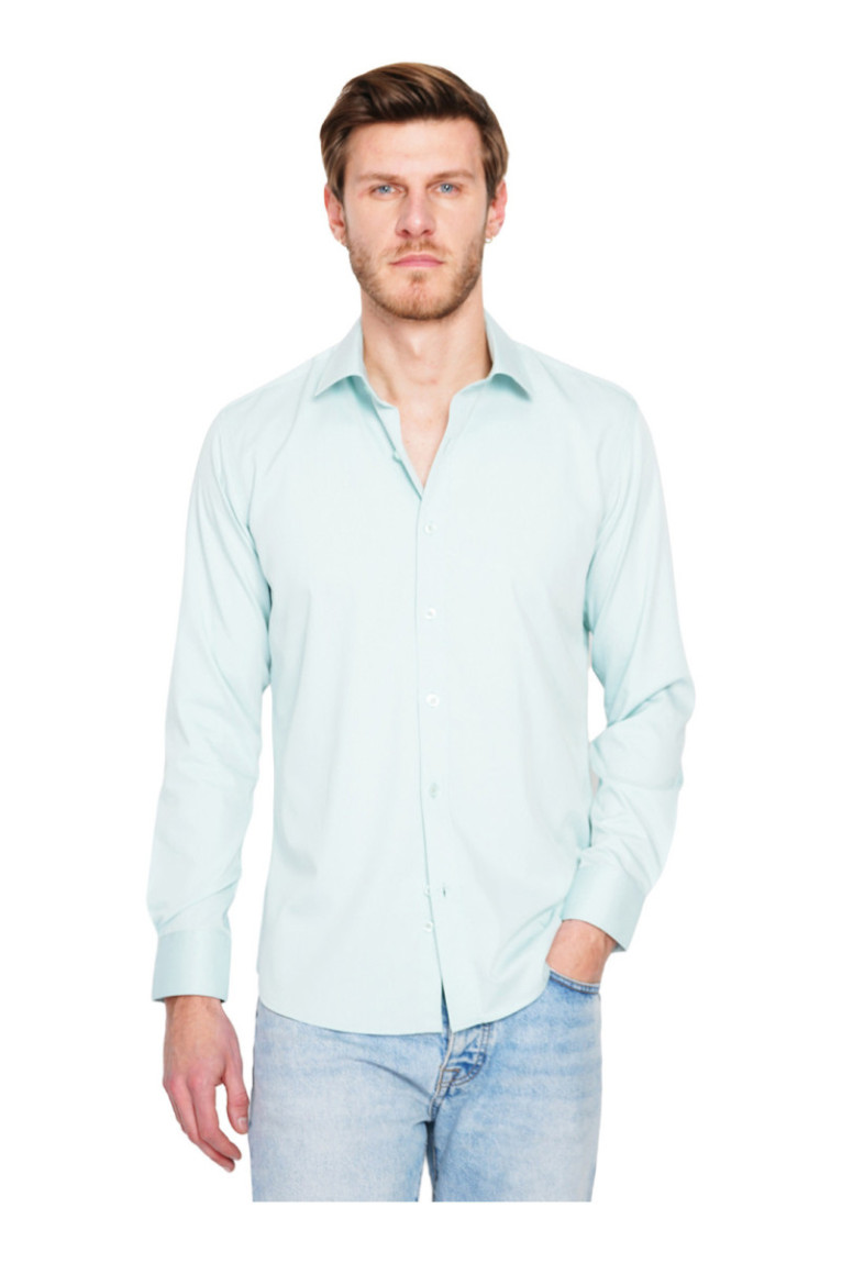 Chemise manches longues Vert amande