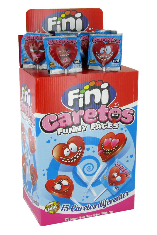 Sucette fraise forme coeurs 7g - boîte de 170