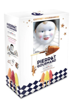 Buste Pierrot Gourmand et 40 sucettes assorties - le coffret