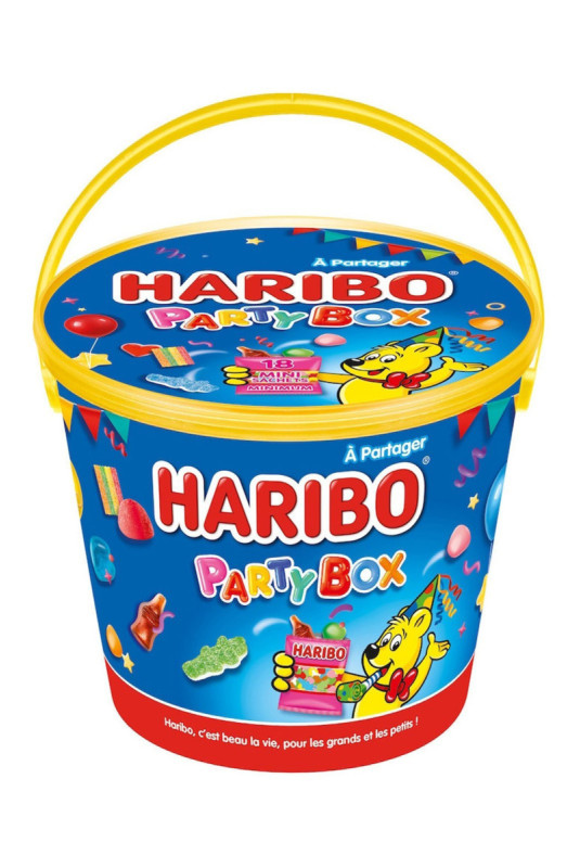 Seau Party box HARIBO garni de mini sachets de confiserie - 650g