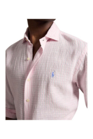 Chemise Blanc à rayures roses