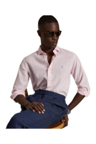 Chemise Blanc à rayures roses
