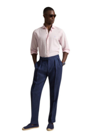 Chemise Blanc à rayures roses