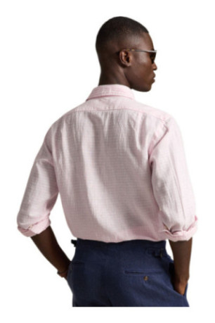 Chemise Blanc à rayures roses