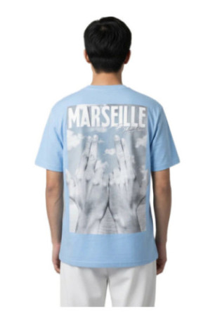 T-shirt Marseille bébé manches courtes bleu