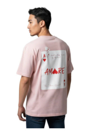 T-shirt Amor manches courtes rose