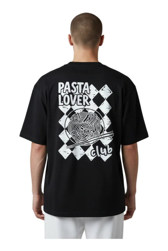T-shirt Pasta Lover Club manches courtes noir