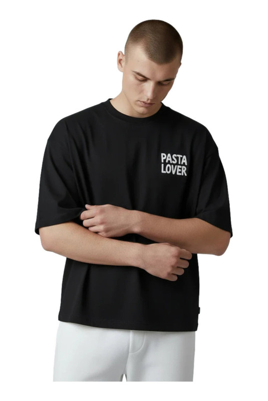 T-shirt Pasta Lover Club manches courtes noir