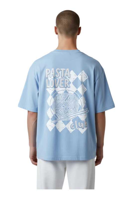 T-shirt Pasta Lover Club manches courtes bleu