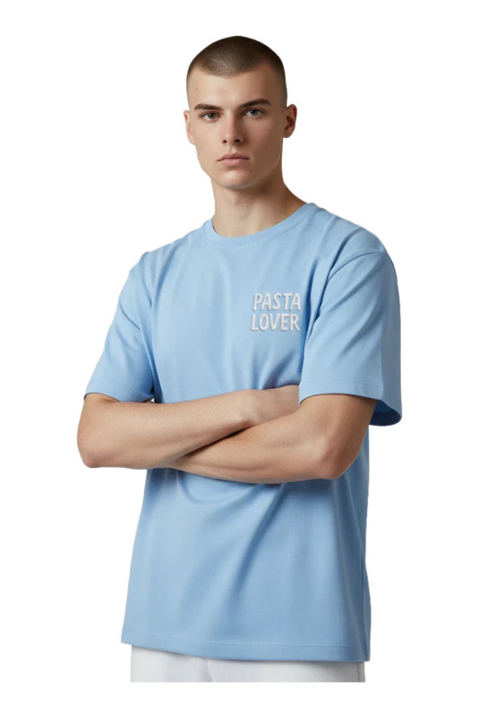 T-shirt Pasta Lover Club manches courtes bleu