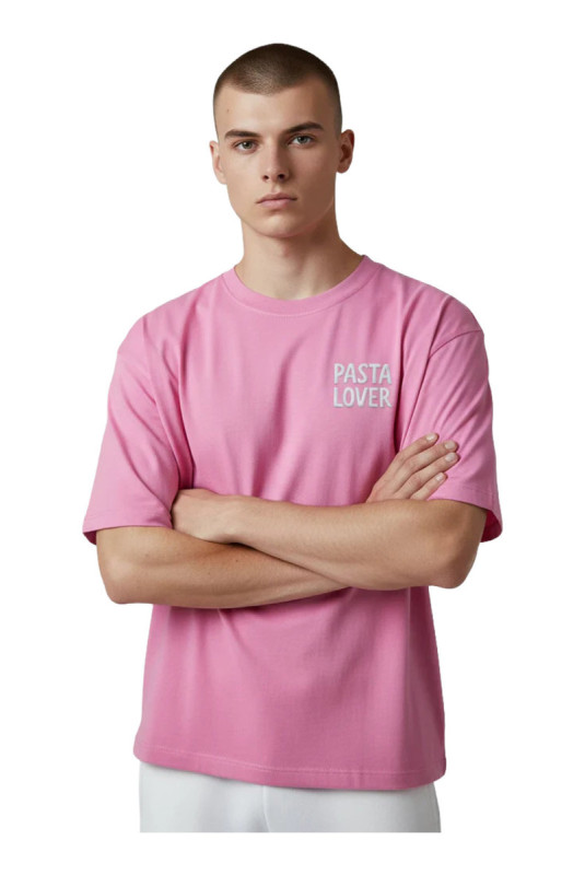 T-shirt Pasta Lover Club manches courtes rose