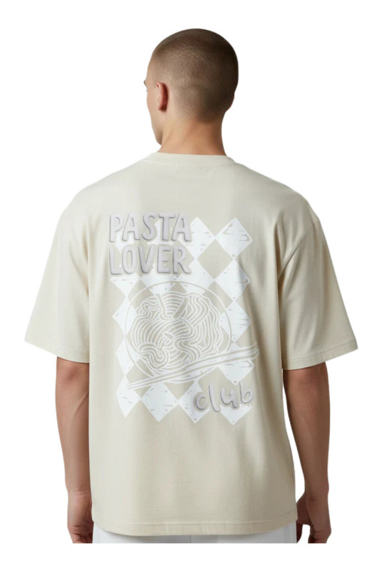 T-shirt Pasta Lover Club manches courtes beige