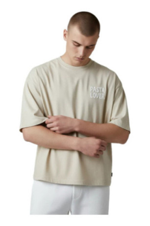T-shirt Pasta Lover Club manches courtes beige