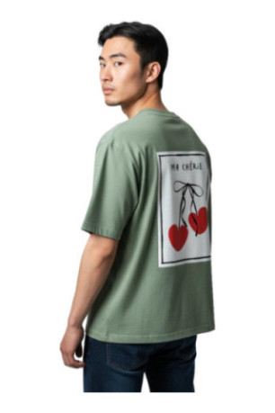 T-shirt Ma chérie manches courtes vert