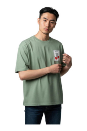 T-shirt Ma chérie manches courtes vert