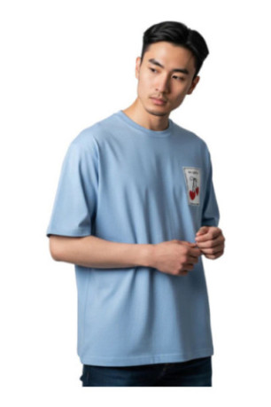 T-shirt Ma chérie manches courtes bleu