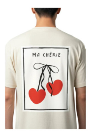 T-shirt Ma chérie manches courtes beige