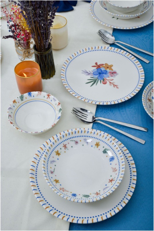 Service de table (18 pièces) - Multicolore