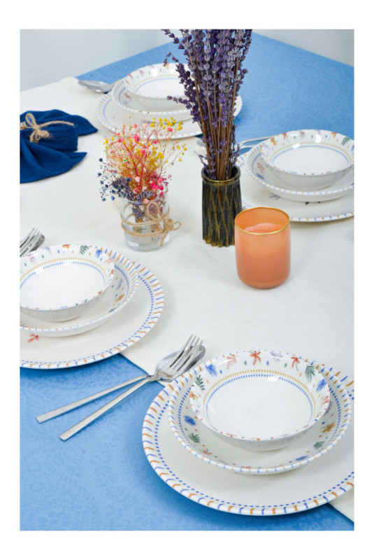 Service de table (18 pièces) - Multicolore