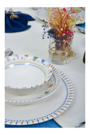 Service de table (18 pièces) - Multicolore