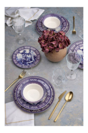 Service de table (24 pièces) - Bleu Blanc