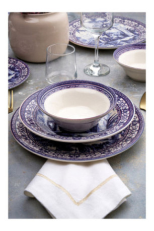 Service de table (24 pièces) - Bleu Blanc