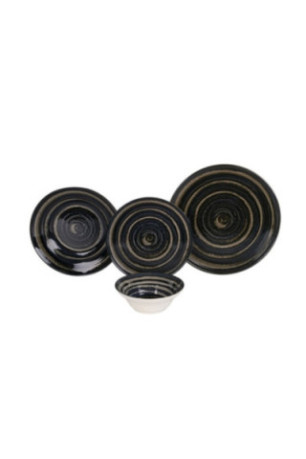 Service de table (24 pièces) - Vert foncé Noir Marron Blanc
