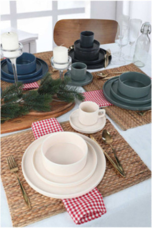 Service de table en céramique (20 pièces) - Multicolore