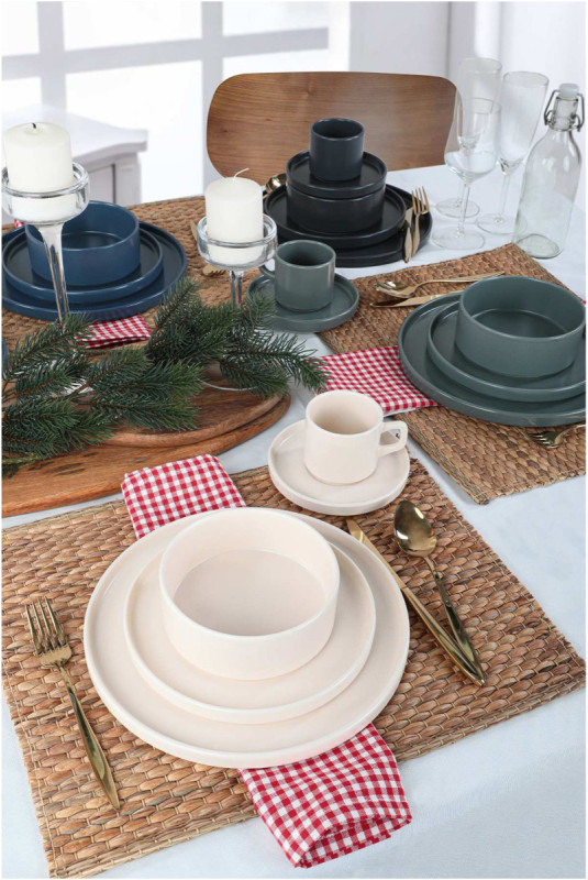 Service de table en céramique (20 pièces) - Multicolore