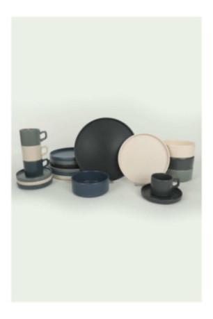 Service de table en céramique (20 pièces) - Multicolore