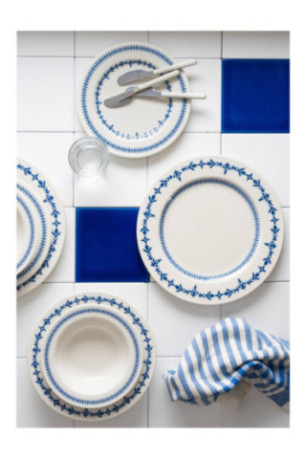 Service de table (24 pièces) - Blanc Bleu