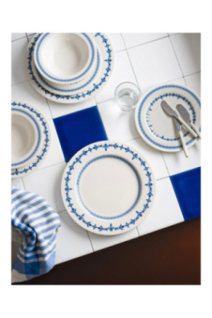 Service de table (24 pièces) - Blanc Bleu