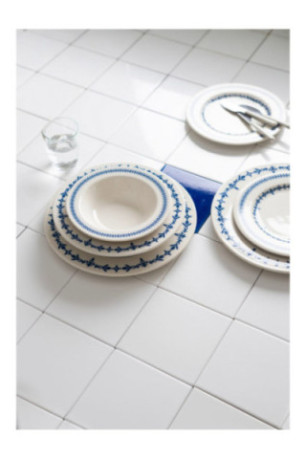 Service de table (24 pièces) - Blanc Bleu