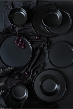 Service de table en céramique (18 pièces) - Noir