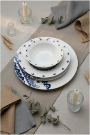 Service de table (24 pièces) - Blanc Bleu