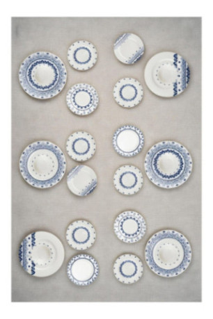 Service de table (24 pièces) - Blanc Bleu