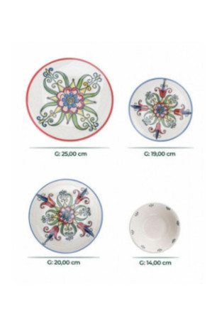 Service de table (24 pièces) - Multicolore
