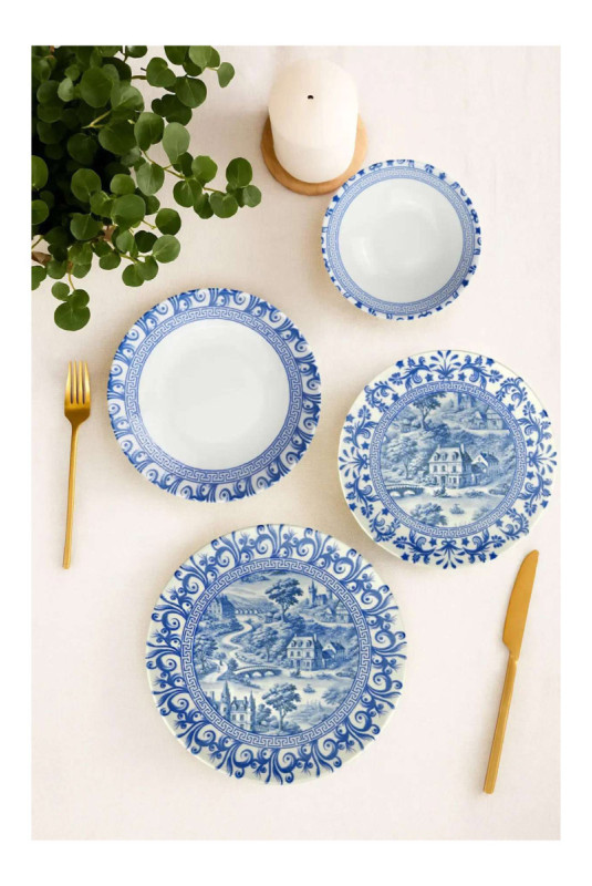 Service de table (24 pièces) - Bleu foncé