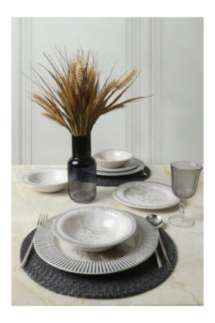 Service de table (18 pièces) - Crème grise