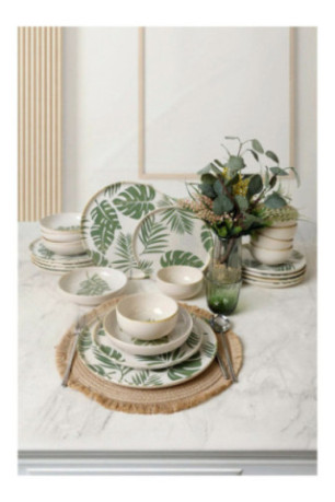 Service de table (24 pièces) - Blanc Vert