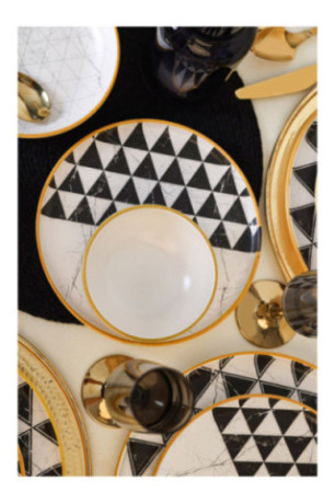 Service de table en céramique (24 pièces) - Blanc mat