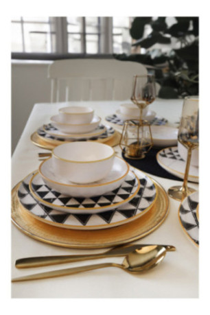 Service de table en céramique (24 pièces) - Blanc mat