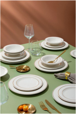 Service de table (18 pièces) - Or blanc