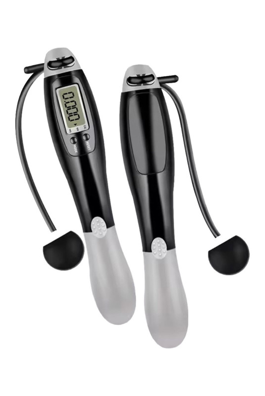 Corde à sauter avec compteur numérique Noir